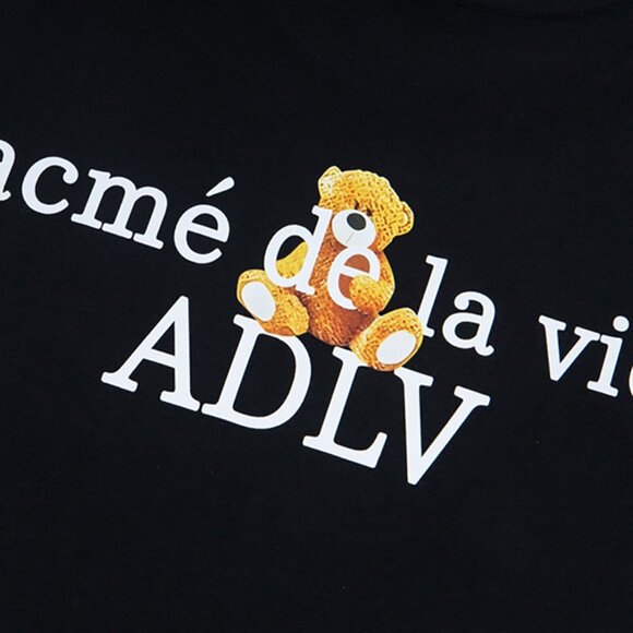 Acme De La Vie Bear Front And Back Print Short Sleeves Print Black - Picture 7 of 9